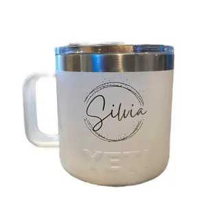Personalized Yeti 10oz Mug with Silhouette Design, Handle, and Washable Drinkware