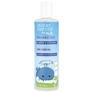 Desert Essence Kids, Shampoo & Body Wash, Fragrance Free, 12 fl oz (355 ml)