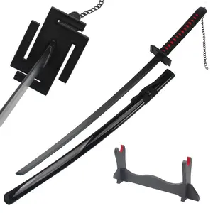 41 inches Not Sharp Real Bleach Sword Cosplay Samurai Katana Swords with Wooden Holder Stand Display for Anime Fans Halloween Role Playing Props Cosplay Collection Christmas Gift Birthday