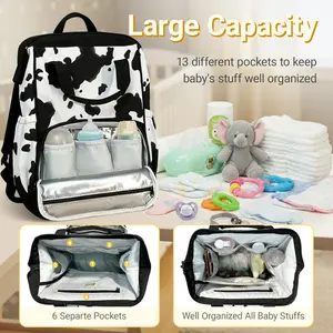 2 In 1 Diaper Backpack, Backpack With Zippered Pouch, Backpack with Side Wipes Pocket, Waterproof Pocket, Large Capacity Carry On Diaper Backpack for Work, Travel, School