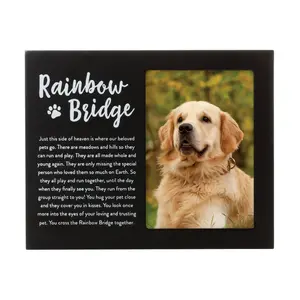Rainbow Bridge Pet Memorial Frame Black black picture
