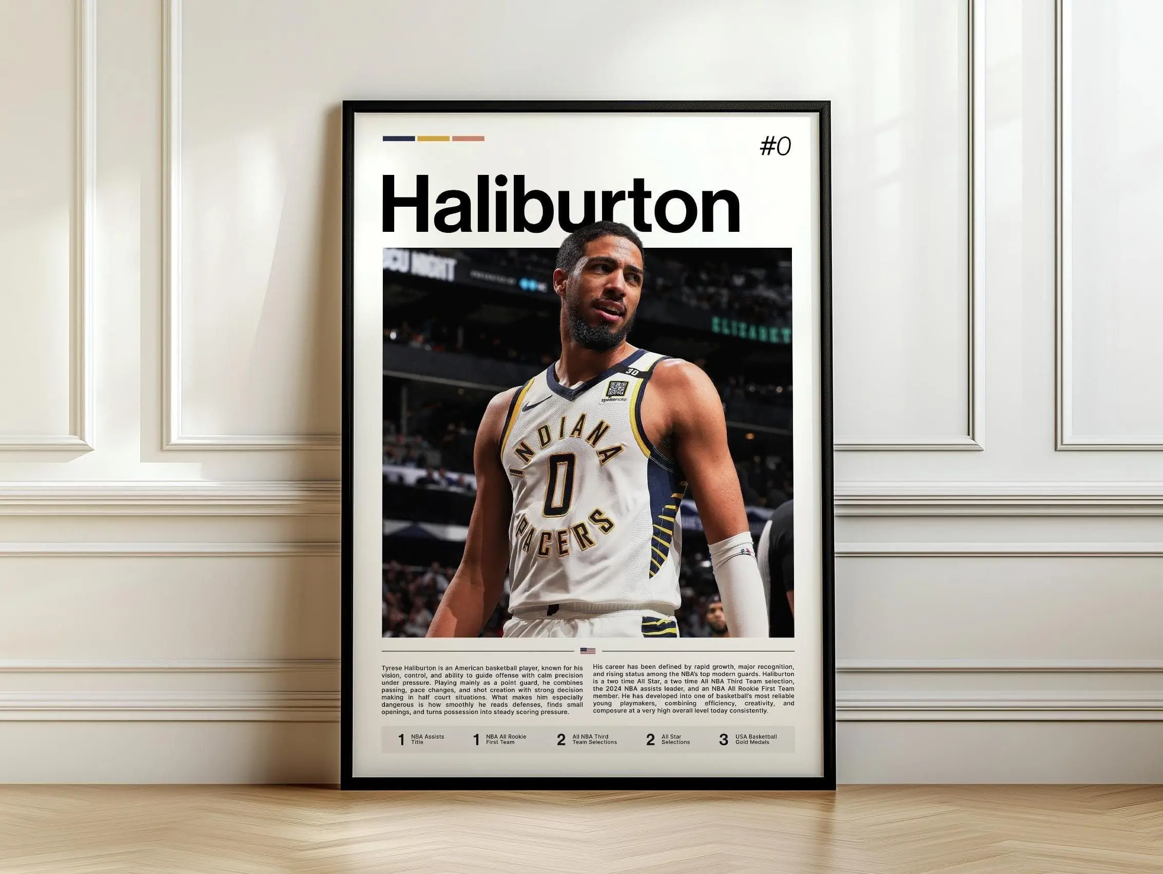 Tyrese Haliburton Poster, Basketball Art Print, Sports Wall Decor, Point Guard Art, Playmaker Wall Art