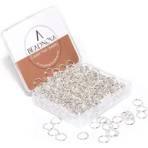 BEADNOVA 10mm Jump Rings Silver Jewelry Jump Rings for Jewelry Making Accessories Findings for Keychains (300Pcs)