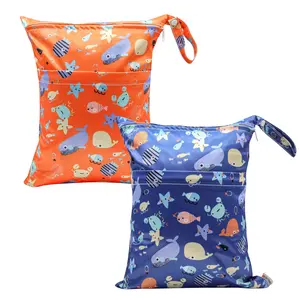 Waterproof Dual-Purpose Bags with Double Zipper Pockets for Travel Beaches Swimming Pools Yoga Fitness Reusable Resealable Vacuum Pouch Ideal for Diaper Duty