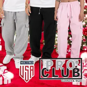 PRO CLUB Heavyweight Fleece Cargo Pants - Relaxed Fit, Adjustable Fit for Maximum Comfort, Winter Menswear, Durable and Warmth