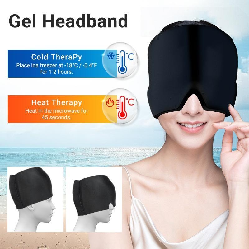 Cold Compress Mask Gel Cold Compress Mask Cooling Cold Compress Head Cover Reusable Gel ...