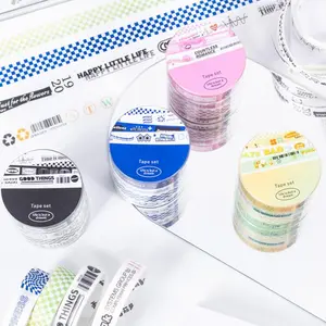 Vintage Plaid Pattern Washi Tape Set, 4 Rolls Scrapbooking & Journal Making Tape, DIY Decorative Tape for Students School Home