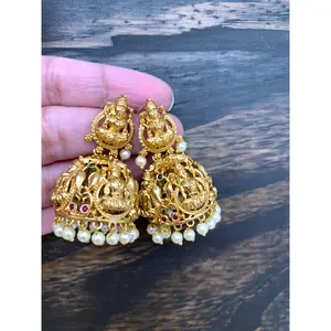 Lakshmi Devi Jhumkas with Nakshi Work