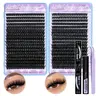 720pcs D-Curl Lash Clusters , Lash Clusters Kit,Natural Lash Kit With Lash Bond And Seal,Remover,Applicator,Cluster Eyelash Kit,Eyelash Clusters,60D+80D,9-17MM-0.07D,DIY At Home