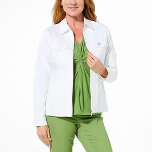 DG2 by Diane Gilman Coolmax® Stretch Denim Jacket with Sleeve Pocket