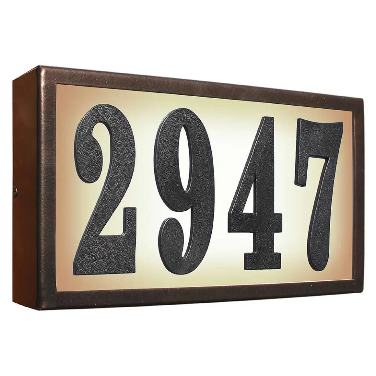 212 MAIN 6 in. Serrano Standard Lighted Outdoor Address Plaque - DIY Decorative Steel Set with Tough Bronze Powder Coat Finish, Lighted Display, Home Decor Sign Kit, Outdoors Use, Set of Bulbs and Glue