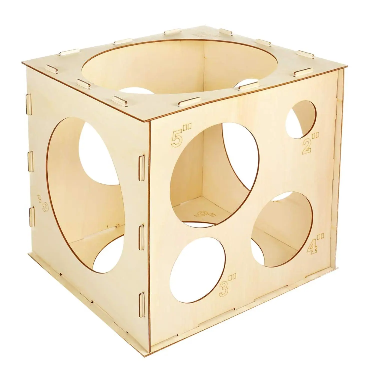 9 Sizes Collapsible Wood Balloon Sizer Cube Box For Balloons Decorations, Balloon Arches, Balloons Columns (2-10 Inch)
