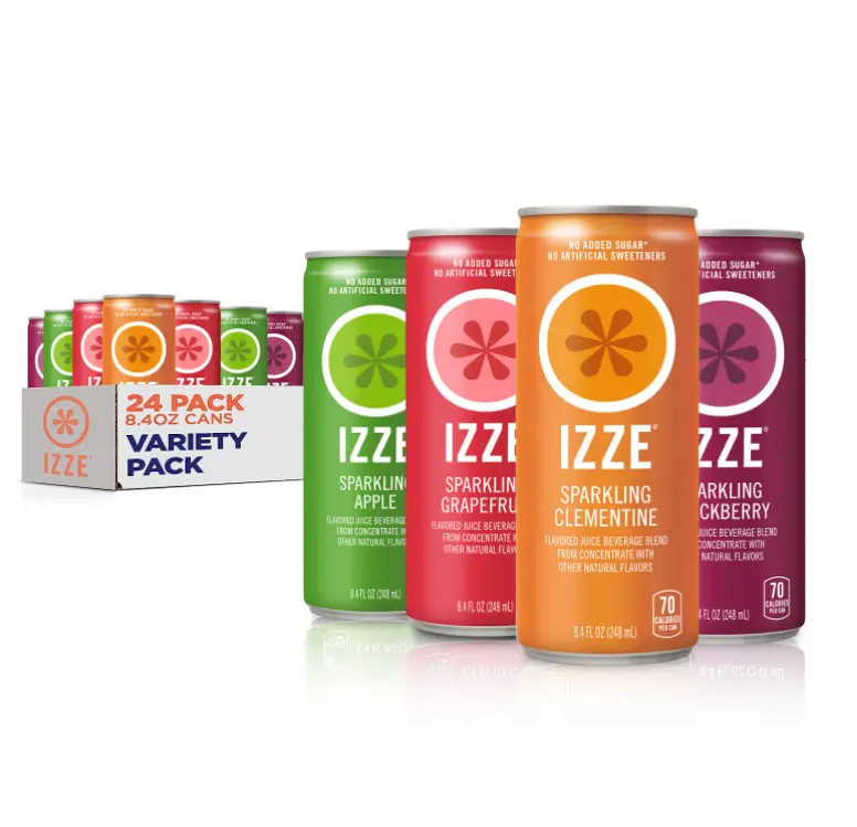 Izze Sparkling Juice, 4 Flavor Variety Pack, 8.4 Fl Oz (24 Count) Izze Sparkling Juice, 4 Flavor Variety Pack, 8.4 Fl Oz (24 Count)