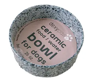 Dexypaws 26oz Ceramic Dog Bowl Salt and Pepper