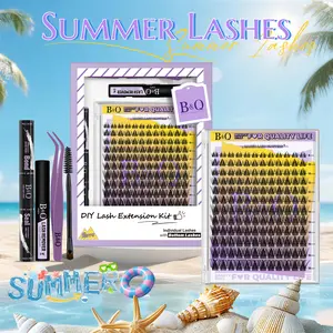 Sierra Kit l B&Q Manga Anime Lash,8-18mm Clusters,Bond & Seal,Remover,DIY Eyelash Extensions,Week Lasting,Waterproof Makeup Cosmetic Vacation Lash Mother Gift #SummerVibes outdoorfun