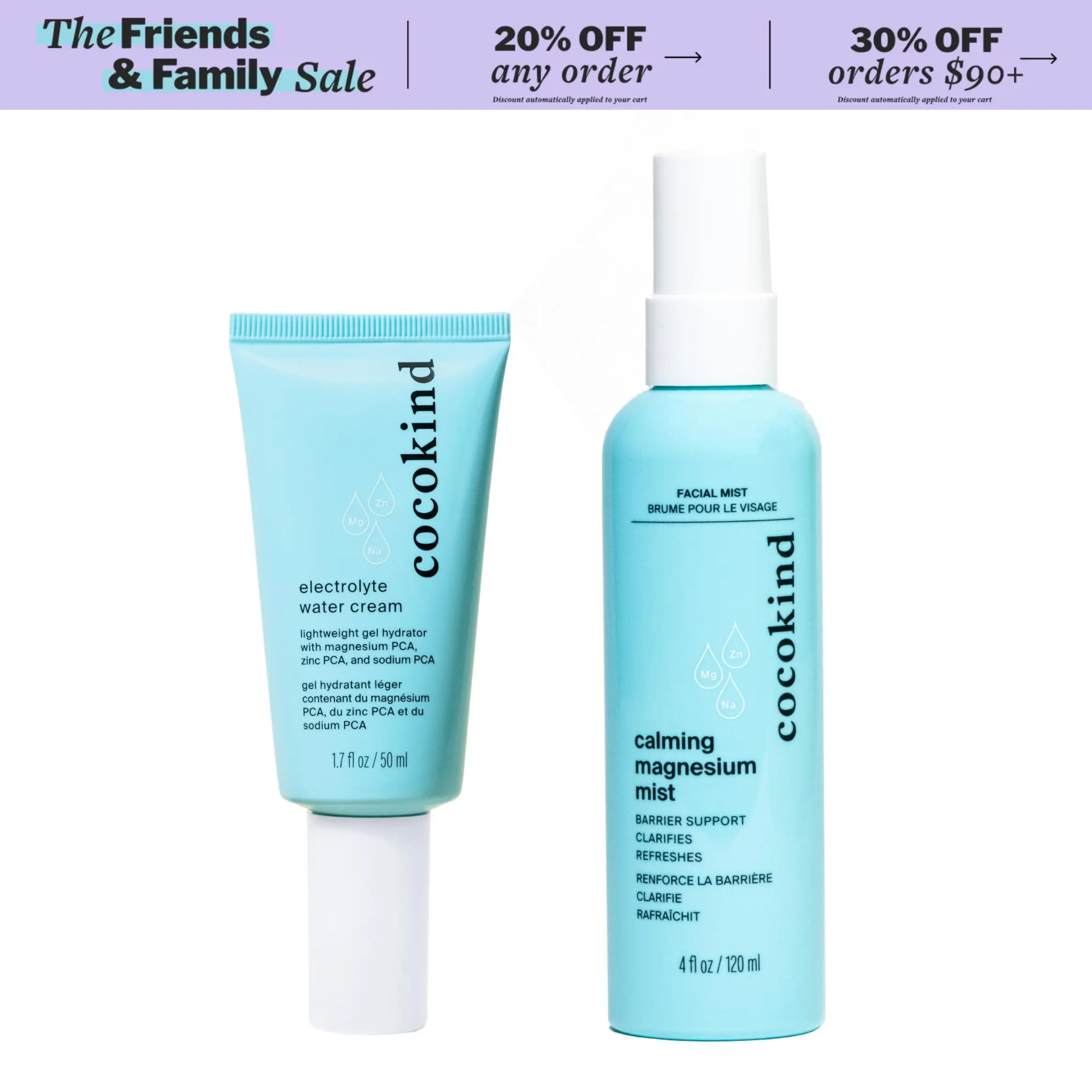 [cocokind] Calm & Clarify Duo | 2-Piece Skincare Set | Facial Mist + Moisturizer | Calms Skin & Clarifies Skin