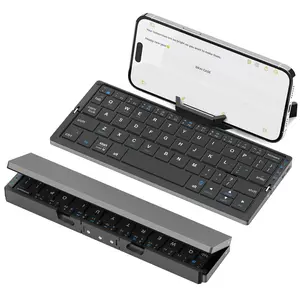 Foldable Bluetooth Keyboard with Magnetic Stand Portable Wireless Keyboard for iPad iPhone Samsung Tablet Rechargeable