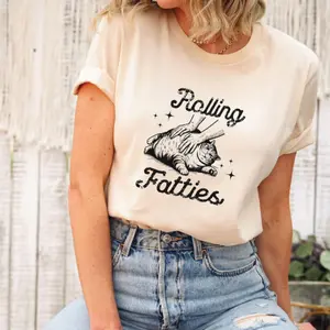 Rolling Fatties Cat T Shirt, Funny Cat Graphic T Shirt, Cat Lovers Gift, Unhinged T Shirt, Weed Lover T Shirt, Cute Cat T Shirt, Fat Cat T Shirt