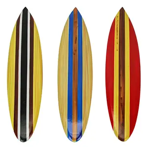 Set of 3 Wooden Surfboard Wall Sculptures 16 Inch