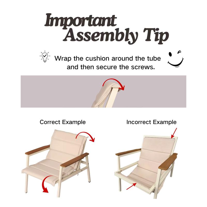Suntone Modern 4-Piece Patio Conversation Set All-Weather Outdoor Furniture with Acacia Wood Table & Beige Cushions