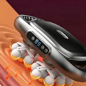 Portable Heated Massage Device, 12-Ball Strong Kneading Massager with LED Display, Post-Workout Recovery, Daily Muscle Relaxation