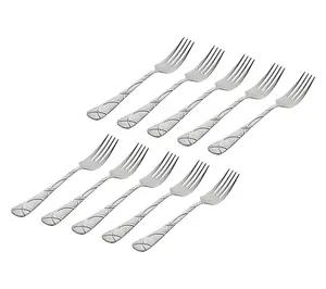 Godinger Set of 10 Olympia Sandblasted 18/0 SS Salad Forks Godinger Set of 10 Olympia Sandblasted 18/0 SS Salad Forks