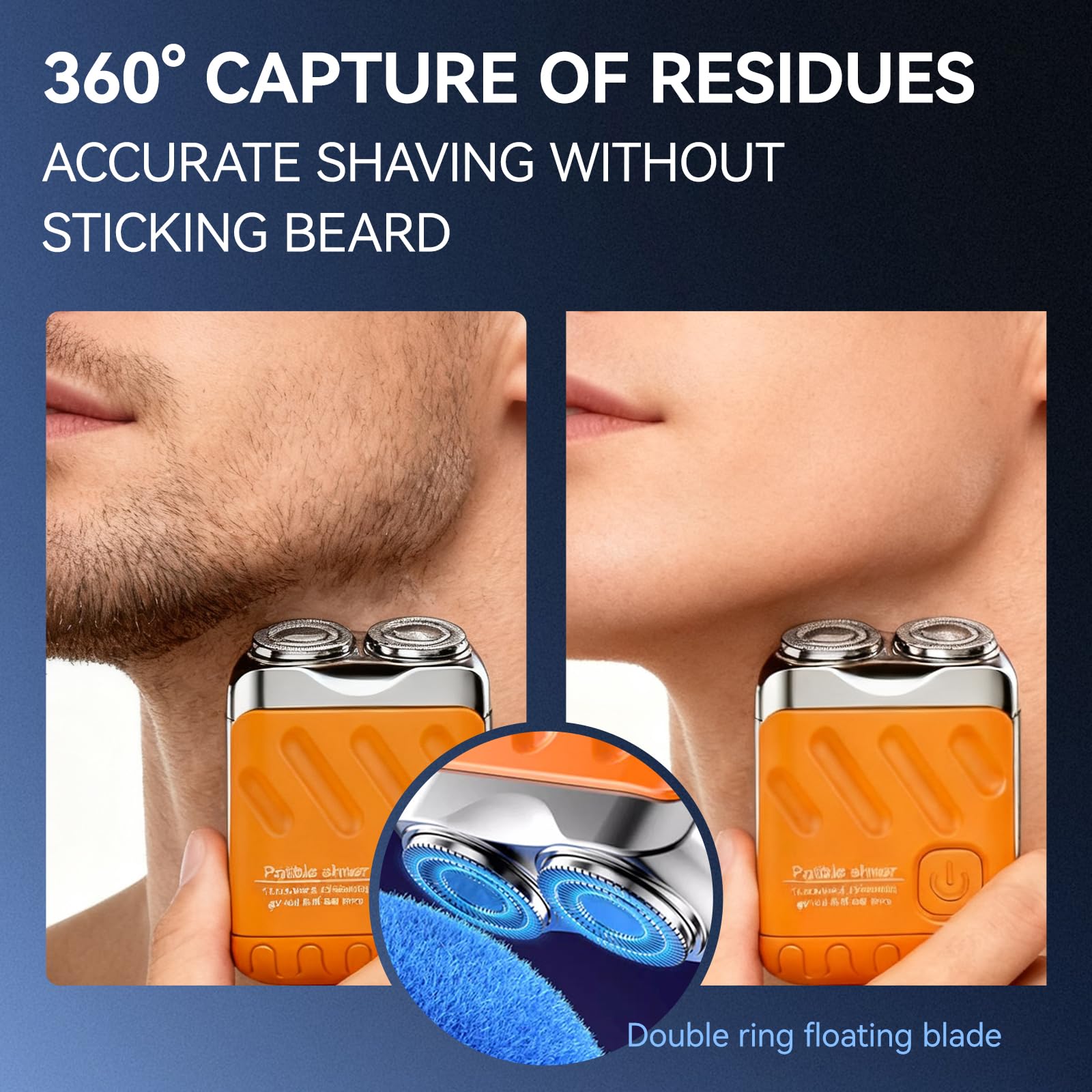 Portable Electric Shaver, USB Rechargeable, Cordless w/ Magnetic Head (Lightweight) | Beard Care Products, New Year Gift