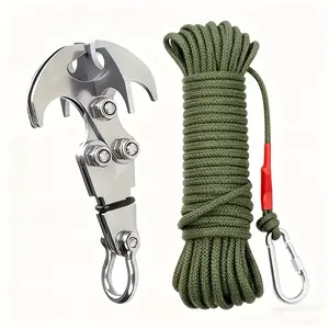 Multifunctional Outdoor Stainless Steel Folding Hook, Durable Four Claw Design, Ideal for Camping & Hiking, Set of 2