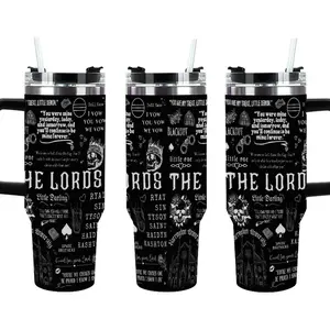 The Lords Dark Romance 40oz Tumbler with Handle, Barrington University Bookish Fan Gift, Ryat Silas Tyson Sin Custom Aesthetic Travel Mug, Little Darling Dark Romance Merchandise, Large Capacity Insulated Water Bottle for Book Lovers