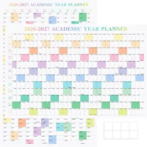 24" x 36" Exellewis 2026-2027 Academic Wall Calendar July 2026 to June 2027 Folded Large Yearly Planner 12 Months 2-Sided Reversible Horizontal Vertical School Office Business Year Calendar
