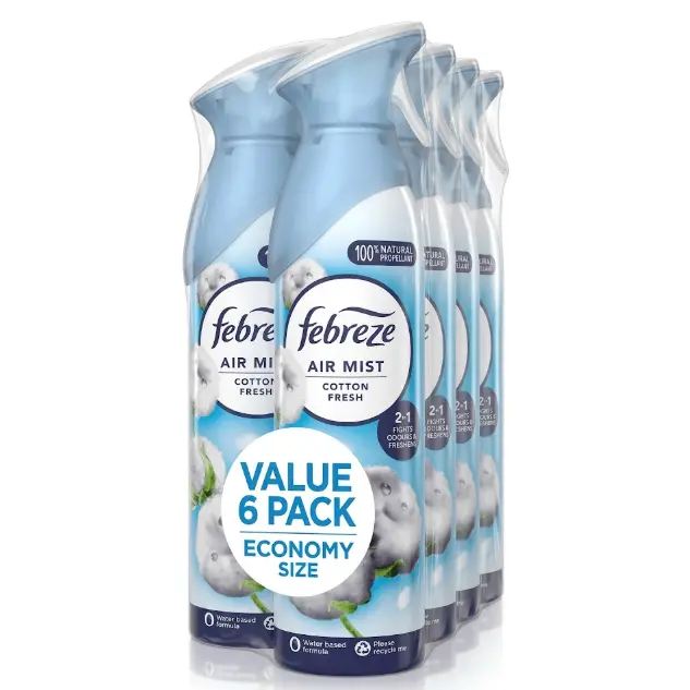 Febreze Air Mist Cotton Fresh 3 bottles (6 × 6.25 oz)
