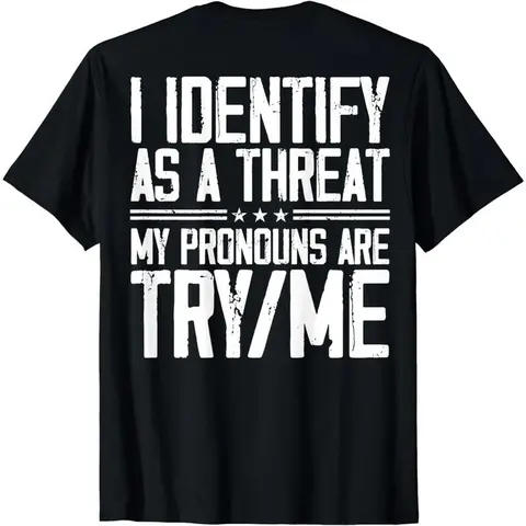 Women's Vintage Graphic Heavy Cotton Short-Sleeve Round Neck Casual Tshirt - "Try Me" Back Slogan Print, Super Soft Washed, Sporty Gym Clothes, Breathable Athletic Top for Valentine's Day, All Seasons Wear