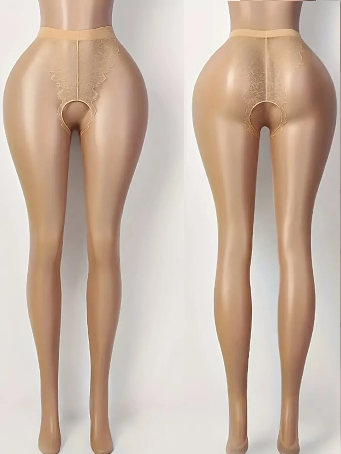 1/3 Pack Sheer Open Crotch Pantyhose Tights, Sexy Butterfly Print, Easy-On Design, Women's Romantic Nightwear, All-Seasons Slim-Fit