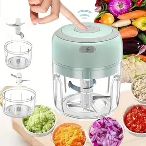 Electric Meat Grinder, Vegetable Chopper, Garlic Slicer, USB Rechargeable Mini Food Processor, Strong Small Mixer, Wireless Food Blender (250ML), Vegetable Chopper Tool, Multifunctional Kitchen Appliances
