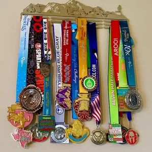 Mountainscape, Male or Female Mountain Runner, Allied Medal Hanger Holder Display Rack