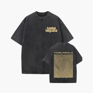 Mens Vintage Oversized Washed Short Sleeve T-shirt Tame Impala Rock Band Deadbeat Tour Album Hip Hop Fans Gift T-shirts, Gift for him, her, Vintage shirt 4PM 5A7