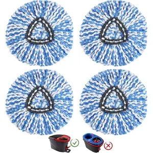 4 Pack Ocedar Mop Heads Replacements Compatible with O-Ceda Easywring Spin Mop-Microfiber Refill Easy Cleaning Mop  Replacement for Home Office Floor Deep Cleaning, Blue