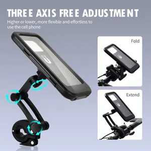 Waterproof Bike Phone Mount, Touch-Screen Bicycle Phone Holder, Universal Waterproof Cell Phone Bag 360°Rotatable Motorcycle Scooter ATV MTB Phone Mount Holder for 4.7-6.8" Smartphones