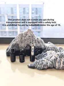 Without butane（1PC windproof lighter, with a regulator to adjust the flame size, portable, suitable for outdoor kitchen coffee and tea preparation）