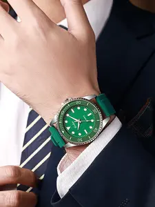 Men's Fashion Sporty Silicone Strap Quartz Watch, Daily Wear Watch, Quartz Movement, Stylish Men's Wristwatch, Trendy Sports Timepiece, Durable & Comfortable Design