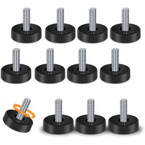 12 PCS 1/4-Inch 20-UNC Adjustable Leveling Feet, Elegant Threaded Screw-in Levelers, Stable for Furniture Leveling on Uneven Floors, Fits Small DIY Projects