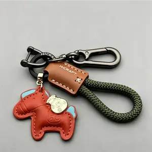 Handmade Horsehair Cartoon Style Couple Bracelet Keychain, Cute Fashion Jewelry Gift, Perfect for Her or Him, Unique Present Idea