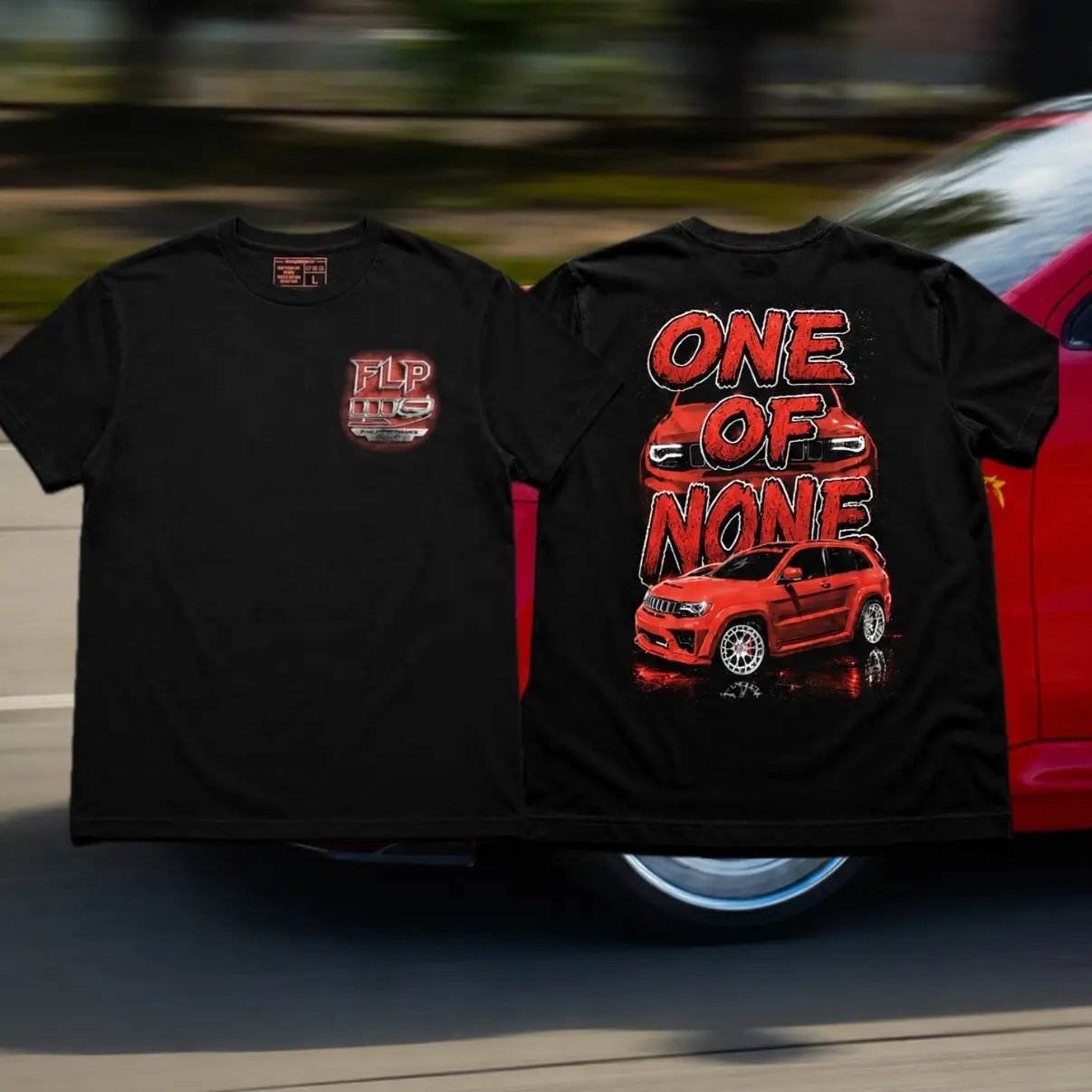Mens FLP Trackhawk Automotive-Themed Shirt, Car Enthusiast Casual Top for Paint Care & Car Washing Enthusiasts