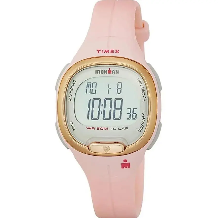 Timex Ironman HeartFIT Transit Resin Activity Heart Rate Pink Ladies Watch TW5M48100