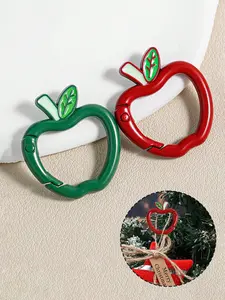 Apple-shaped keychain with spring clasp, Christmas apple-shaped keychain pendant, suitable for DIY crafts, bag charms, zipper pulls - ideal for keychains and jewelry making - fashionable accessory for women