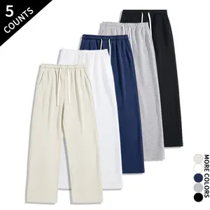 “5-Pack/5 Counts” — Vibrant solid-color loose sweatpants, ultra-oversized casual streetwear long pants