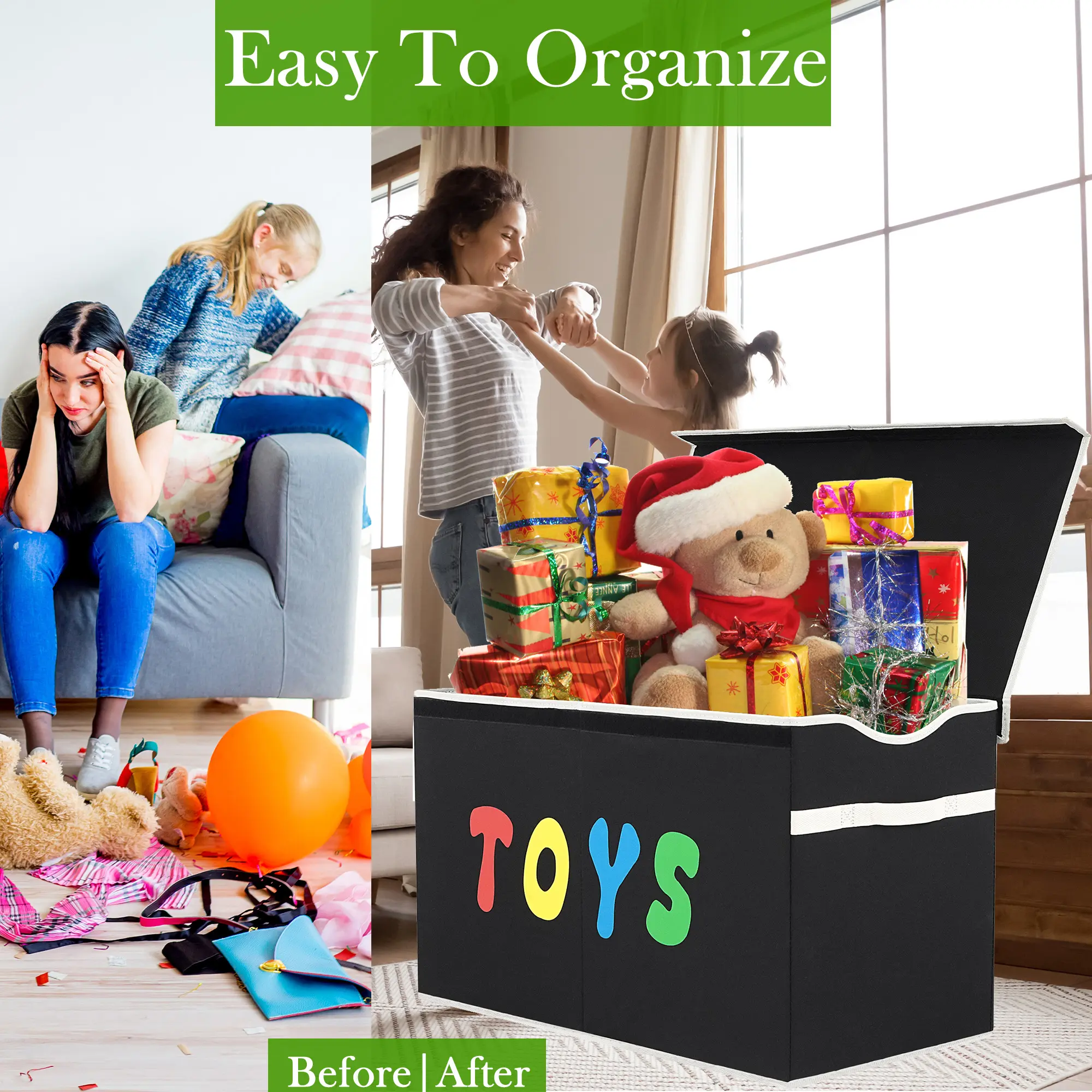 VICTORICH Extra Large Toy Box Chest 26.8x13.8x16 Inches