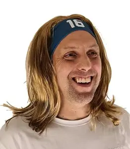 HandinHandCreations Player 16 QB Wig Headband Football Player Costume