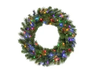 30 in. 100 Multi-Color LED Lights Christmas Wreath