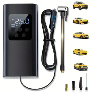 Portable Car Air Compressor with Digital Display, Fast Inflation Tire Pump, Car Tire Inflator, Compatible with Cars and Sedans, Essential Travel Accessory
